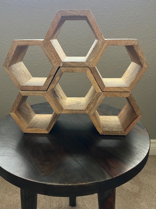 Other - Honeycomb Hexagon Wood Wine Rack Set of 2